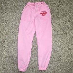 Pink white fox sweat set